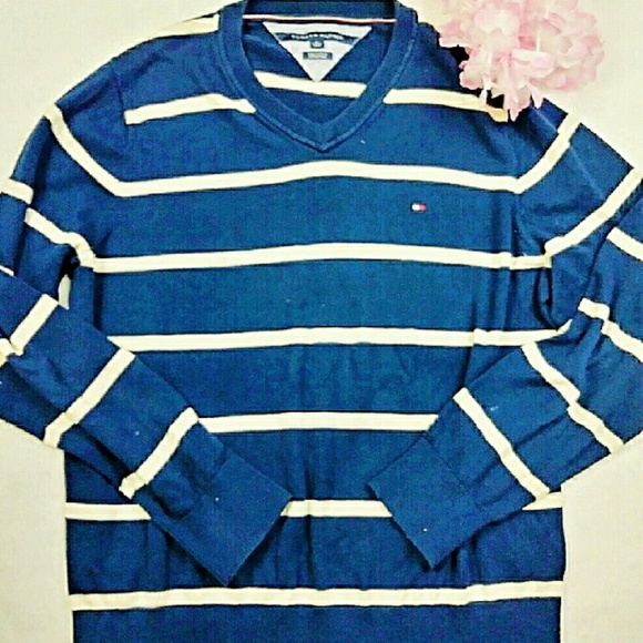 Tommy Hilfiger Other - Blue Striped Crew Neck Sweater XL Tommy Hilfiger